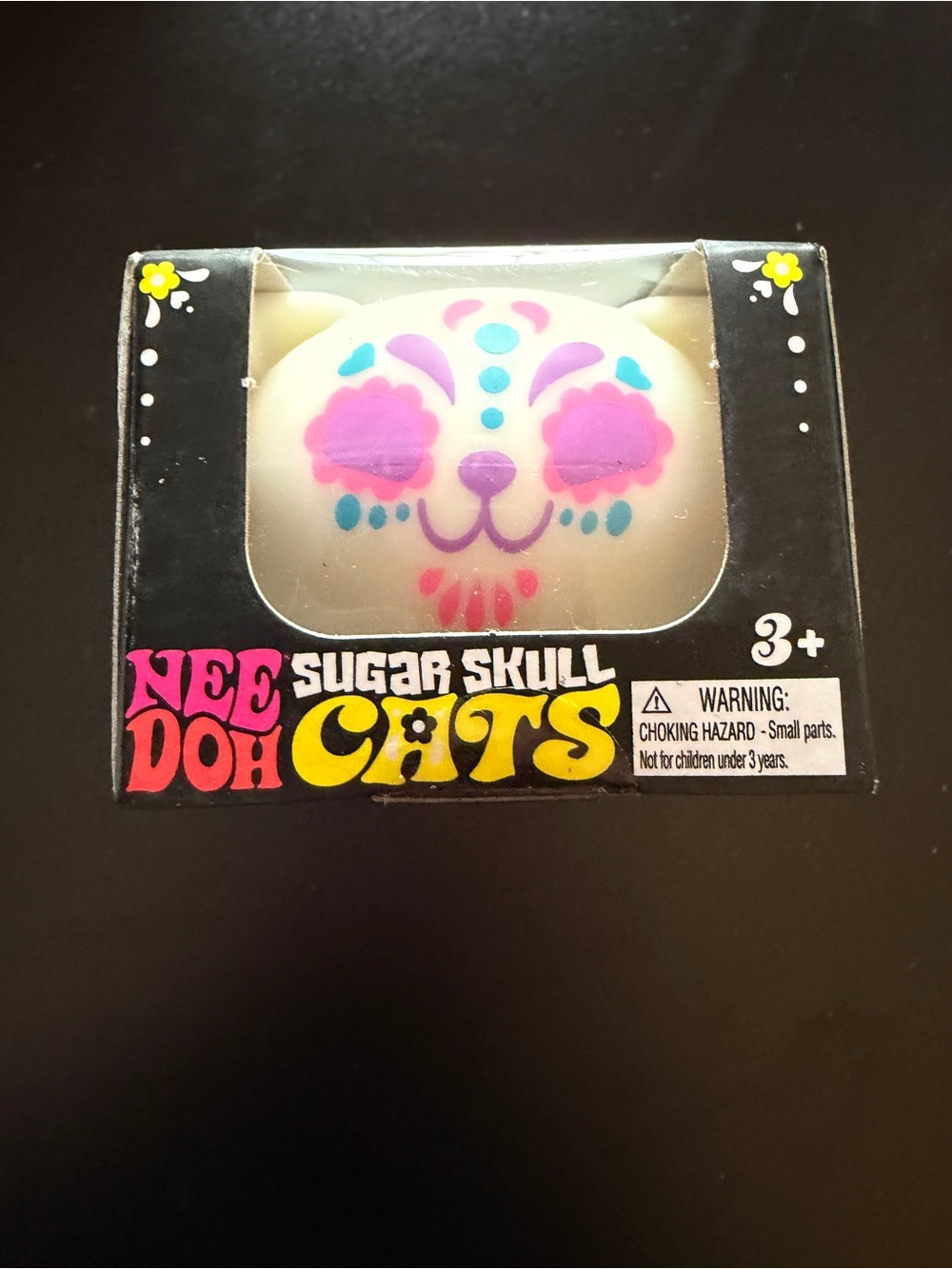 New Nee Doh Needoh Sugar Skull Cats Pink Squishy Sensory Toy Schylling 3+ GLOW